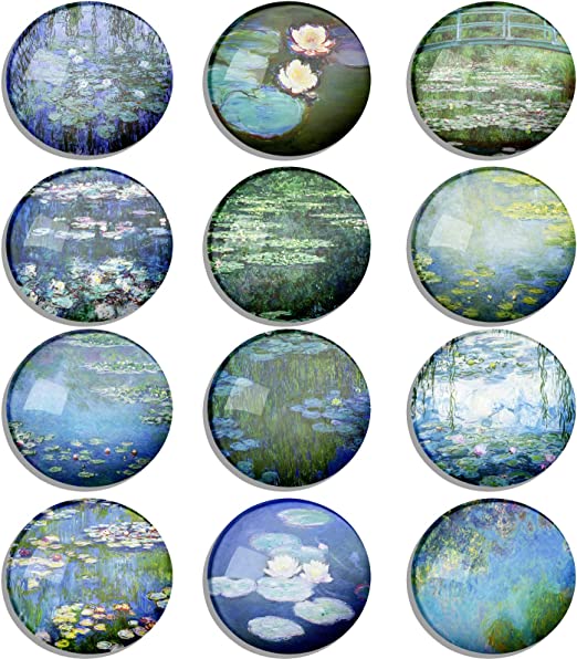 Water Lily Pond Glass Magnet