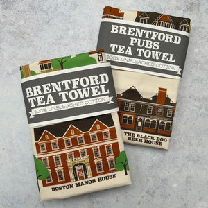 Brentford Pubs Illustrated Tea Towel
