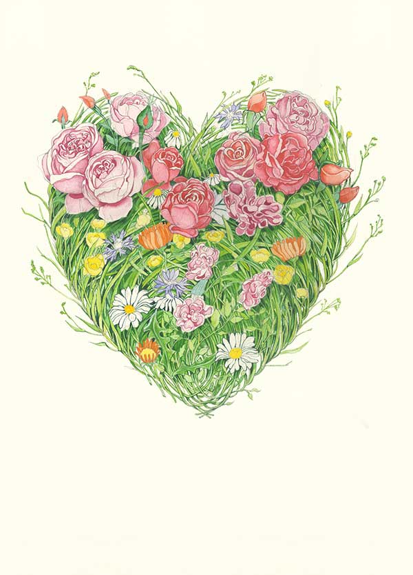 Grass Heart Greeting Card