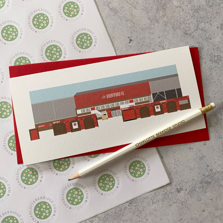 Griffin Park Stadium Long Illustrated Greetings Card