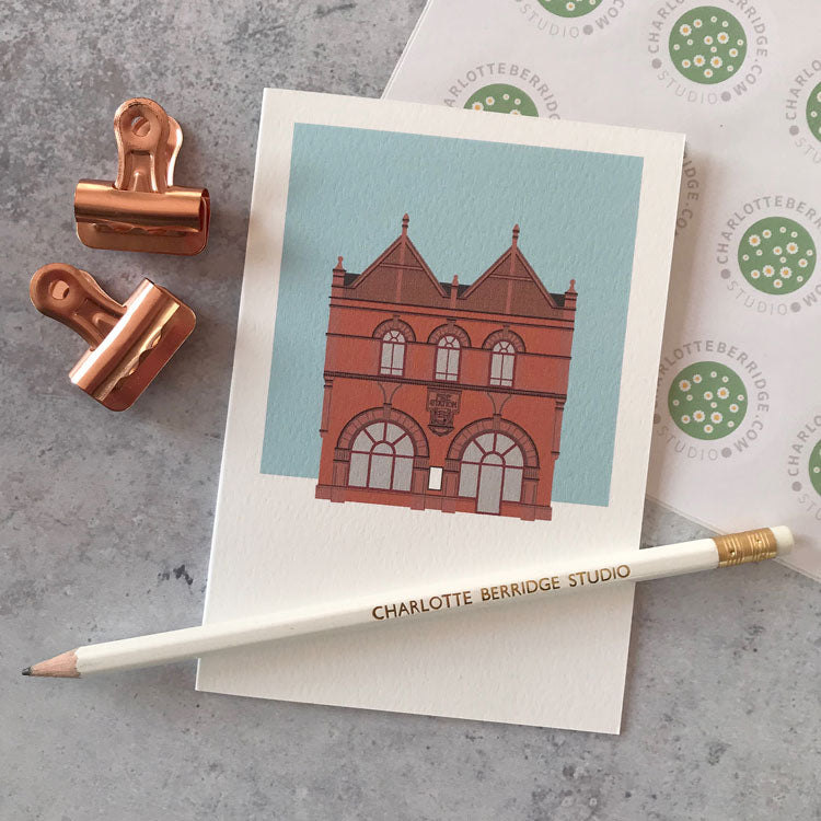 Brentford Old Fire Station Illustrated Greetings Card