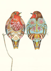 Two Robins Greetings Card