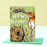 New home - cute harvest mouse housewarming card by Alexia Claire