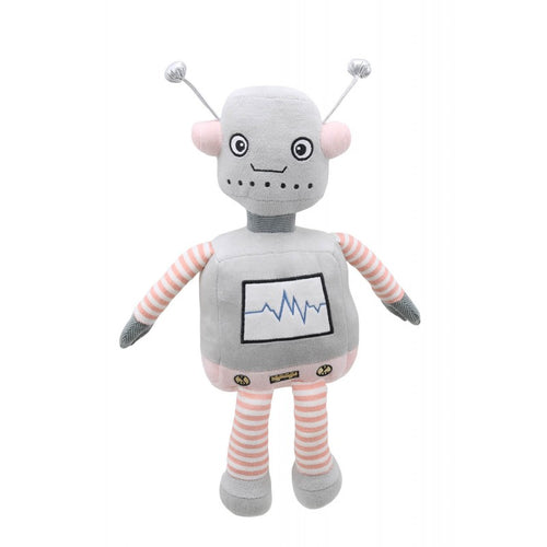 Grey & Pink Robot Soft Toy